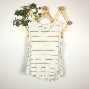 Madewell | white and blue striped tank top